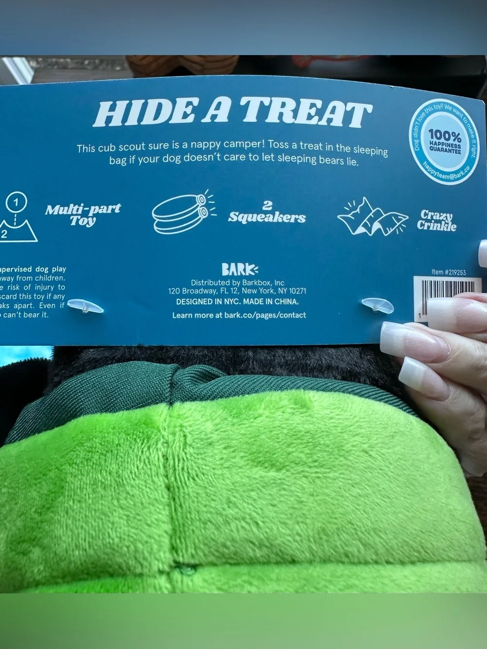 BARK Camping Dog Toy Set NWT Squeaky Crinkle Treat Toys